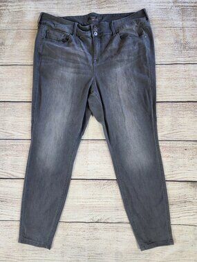 Torrid Jegging Jeans Womens 22R Super Soft Gray Black Denim 3 Button Fly